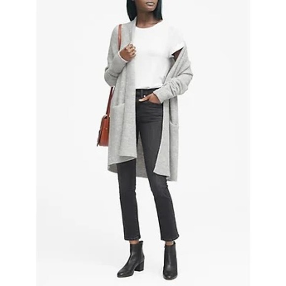 Banana Republic Sweaters - Banana Republic Aire Hooded Open Cardigan Sweater Wool Alpaca
